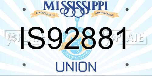 IS92881 Mississippi License Plate