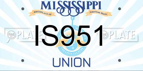 IS951 Mississippi License Plate
