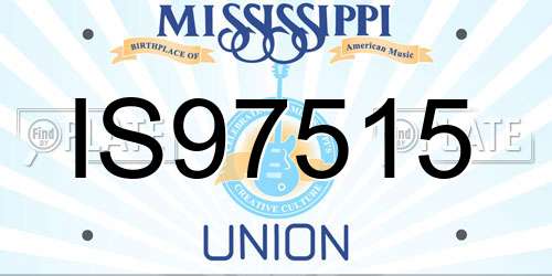 IS97515 Mississippi License Plate