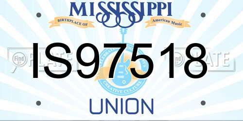 IS97518 Mississippi License Plate