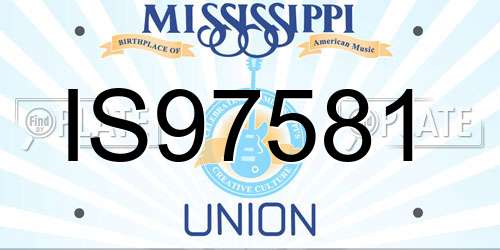 IS97581 Mississippi License Plate