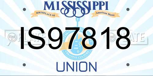 IS97818 Mississippi License Plate