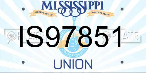 IS97851 Mississippi License Plate