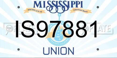 IS97881 Mississippi License Plate