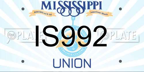 IS992 Mississippi License Plate