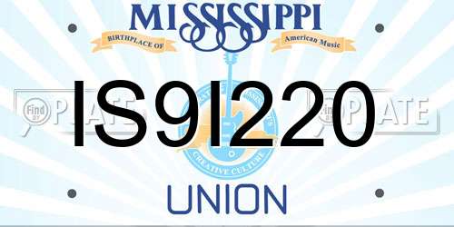 IS9I220 Mississippi License Plate