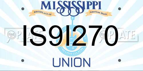 IS9I270 Mississippi License Plate