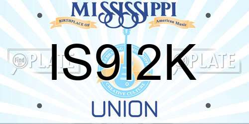 IS9I2K Mississippi License Plate
