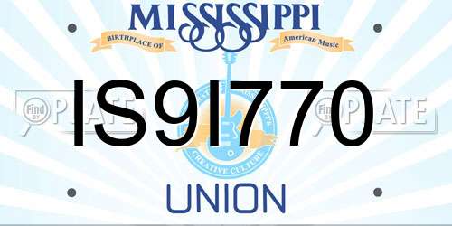 IS9I770 Mississippi License Plate