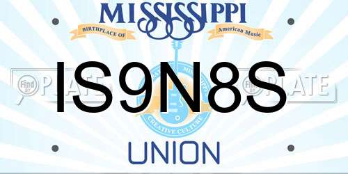 IS9N8S Mississippi License Plate