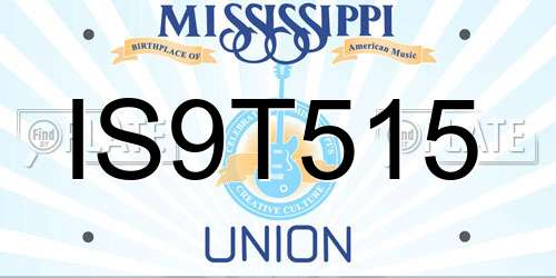IS9T515 Mississippi License Plate