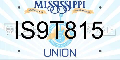 IS9T815 Mississippi License Plate
