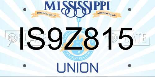 IS9Z815 Mississippi License Plate