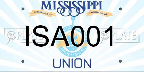 ISA001 Mississippi License Plate