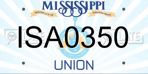 ISA0350 Mississippi License Plate