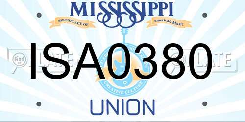 ISA0380 Mississippi License Plate