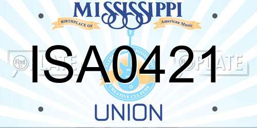 ISA0421 Mississippi License Plate