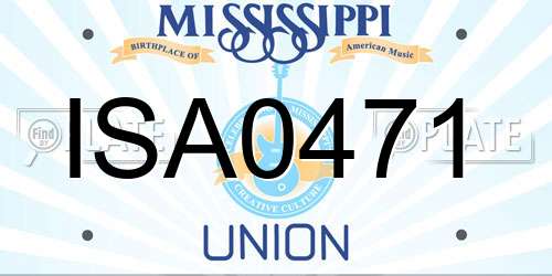 ISA0471 Mississippi License Plate