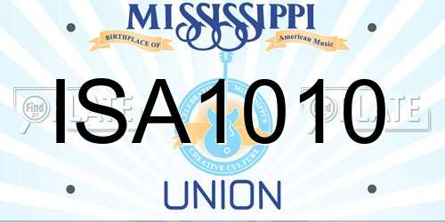 ISA1010 Mississippi License Plate