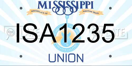 ISA1235 Mississippi License Plate