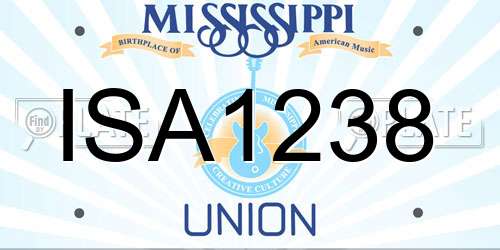 ISA1238 Mississippi License Plate