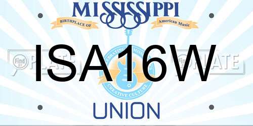 ISA16W Mississippi License Plate