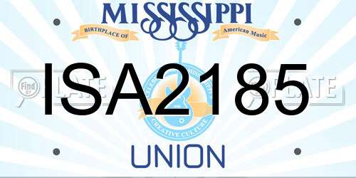 ISA2185 Mississippi License Plate
