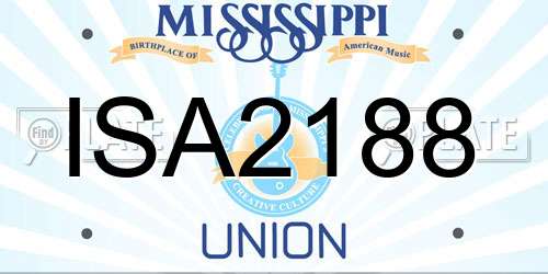 ISA2188 Mississippi License Plate
