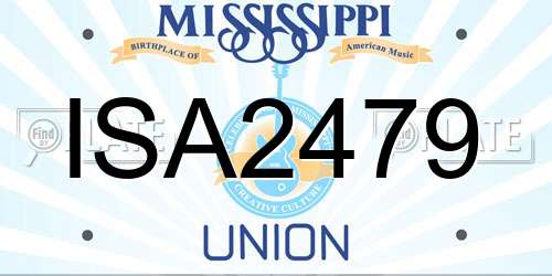 ISA2479 Mississippi License Plate