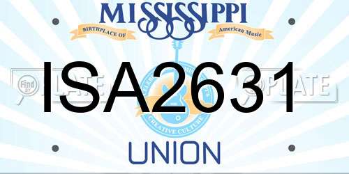 ISA2631 Mississippi License Plate