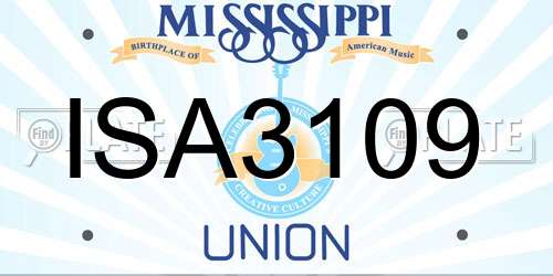ISA3109 Mississippi License Plate