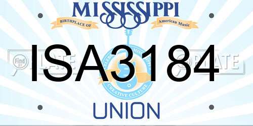 ISA3184 Mississippi License Plate