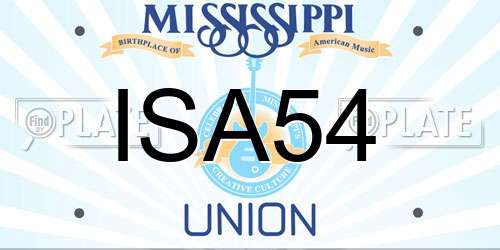 ISA54 Mississippi License Plate