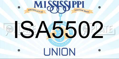 ISA5502 Mississippi License Plate