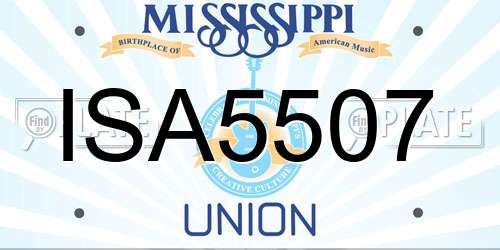 ISA5507 Mississippi License Plate