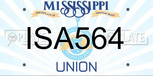 ISA564 Mississippi License Plate