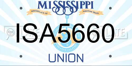 ISA5660 Mississippi License Plate
