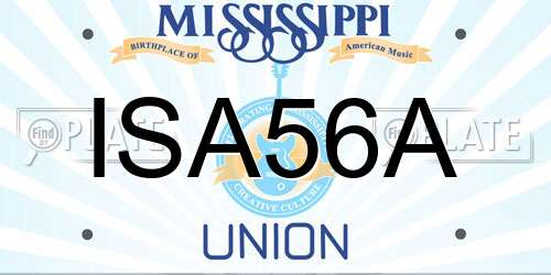 ISA56A Mississippi License Plate