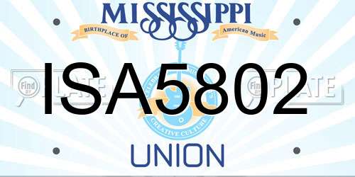 ISA5802 Mississippi License Plate