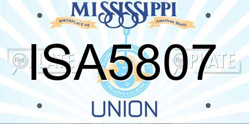 ISA5807 Mississippi License Plate