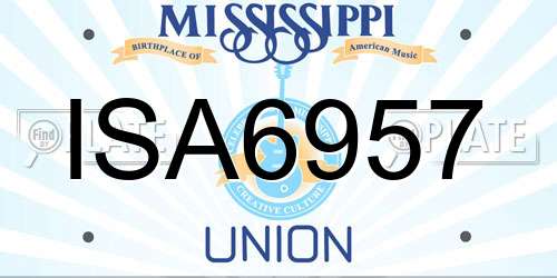 ISA6957 Mississippi License Plate