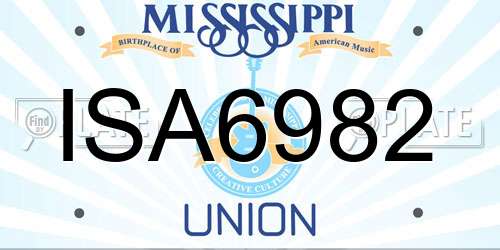 ISA6982 Mississippi License Plate
