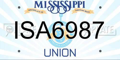 ISA6987 Mississippi License Plate