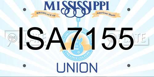 ISA7155 Mississippi License Plate