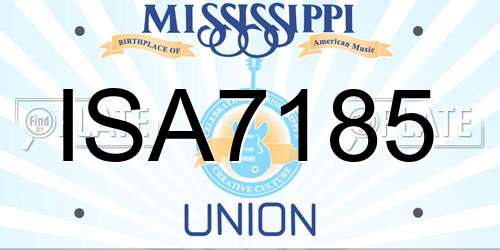 ISA7185 Mississippi License Plate