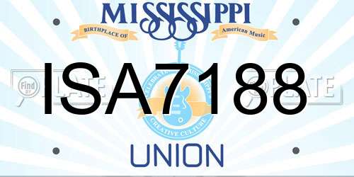 ISA7188 Mississippi License Plate