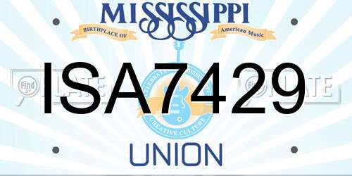 ISA7429 Mississippi License Plate