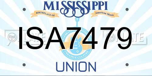 ISA7479 Mississippi License Plate