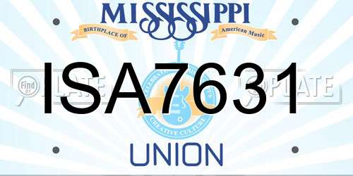ISA7631 Mississippi License Plate
