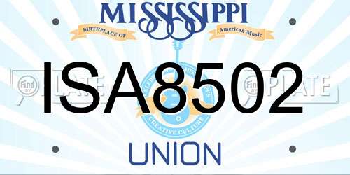 ISA8502 Mississippi License Plate